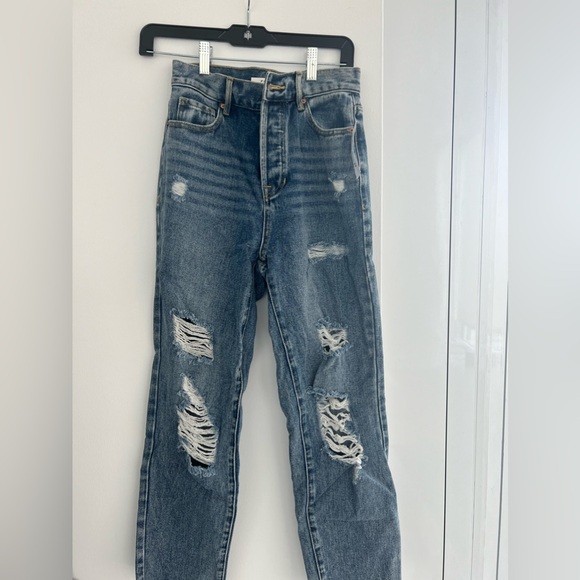 NWT 25 PacSun High Rise Straight Jeans - Distressed - Picture 4 of 9
